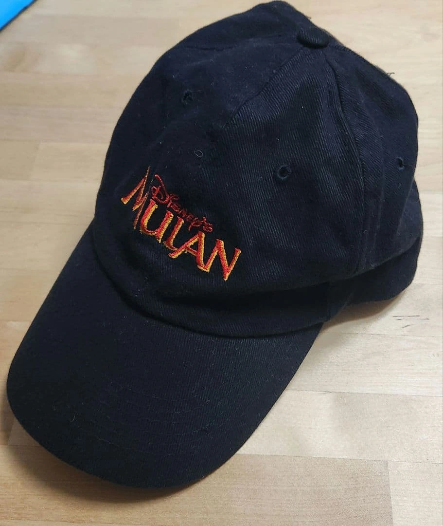 Disney MULAN ムーラン キャップ 刺繍 帽子 ブラック