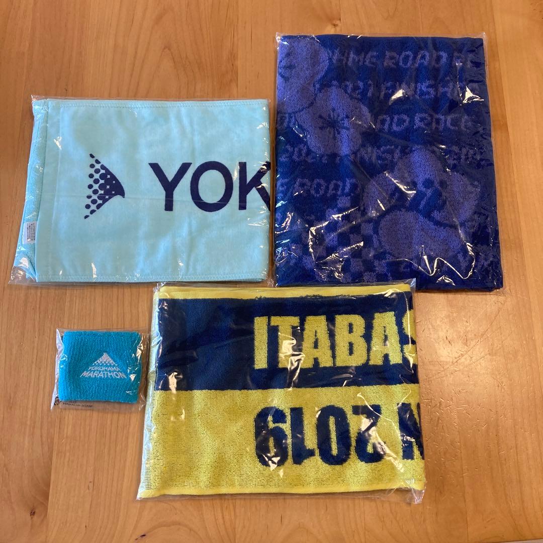【新品　未使用】フェイスタオル３点➕リストバンド