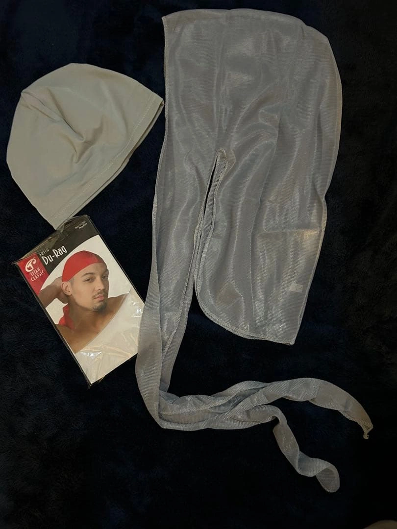 お値下しました‼️Du-rag 2点セット/グレー(ロング/ショート)ヒップホップ