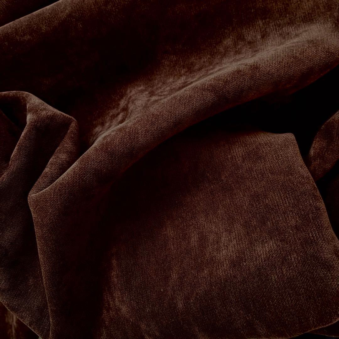 ダークブラウン ベロア生地 115x510