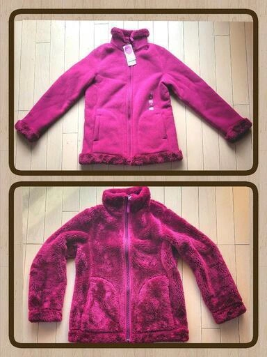 【新品・未使用】UNIQLO フリース リバーシブル 2Way あったかい Sサイズ 赤紫