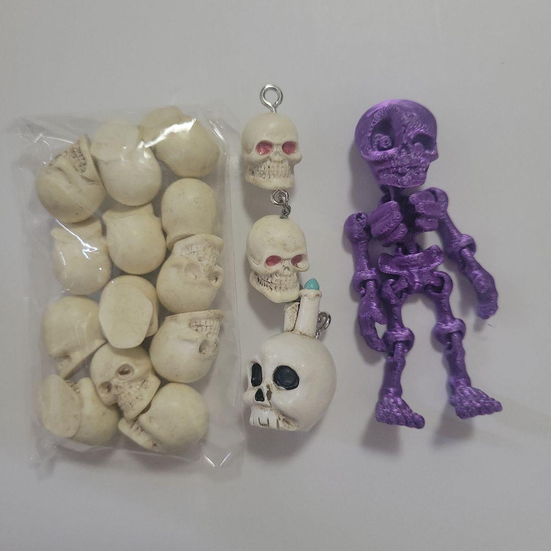 スカル ドクロ 骸骨 デコパーツ ハロウィン 置物 ハンドメイド 素材