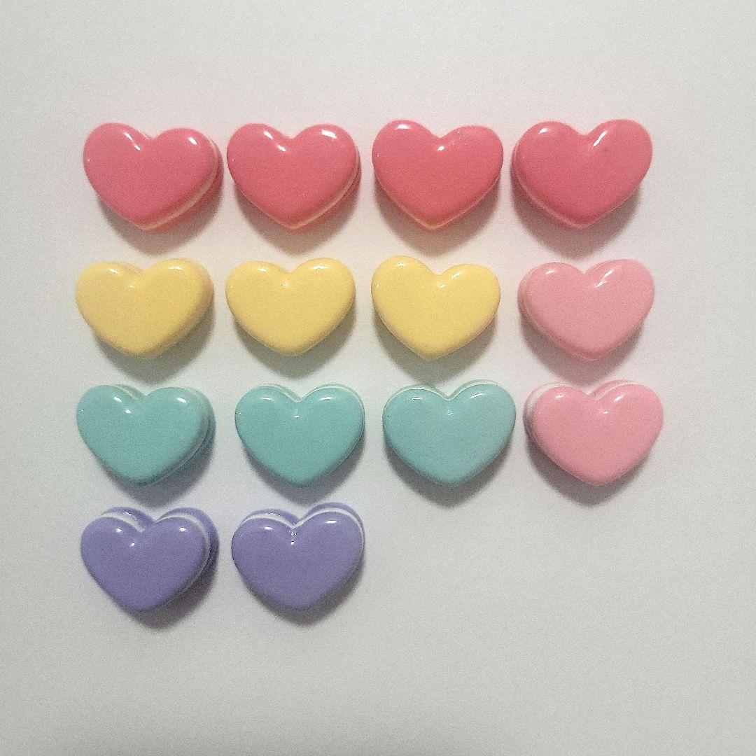 デコパーツ ハート パステルカラー まとめ売り ハンドメイド 素材 B級