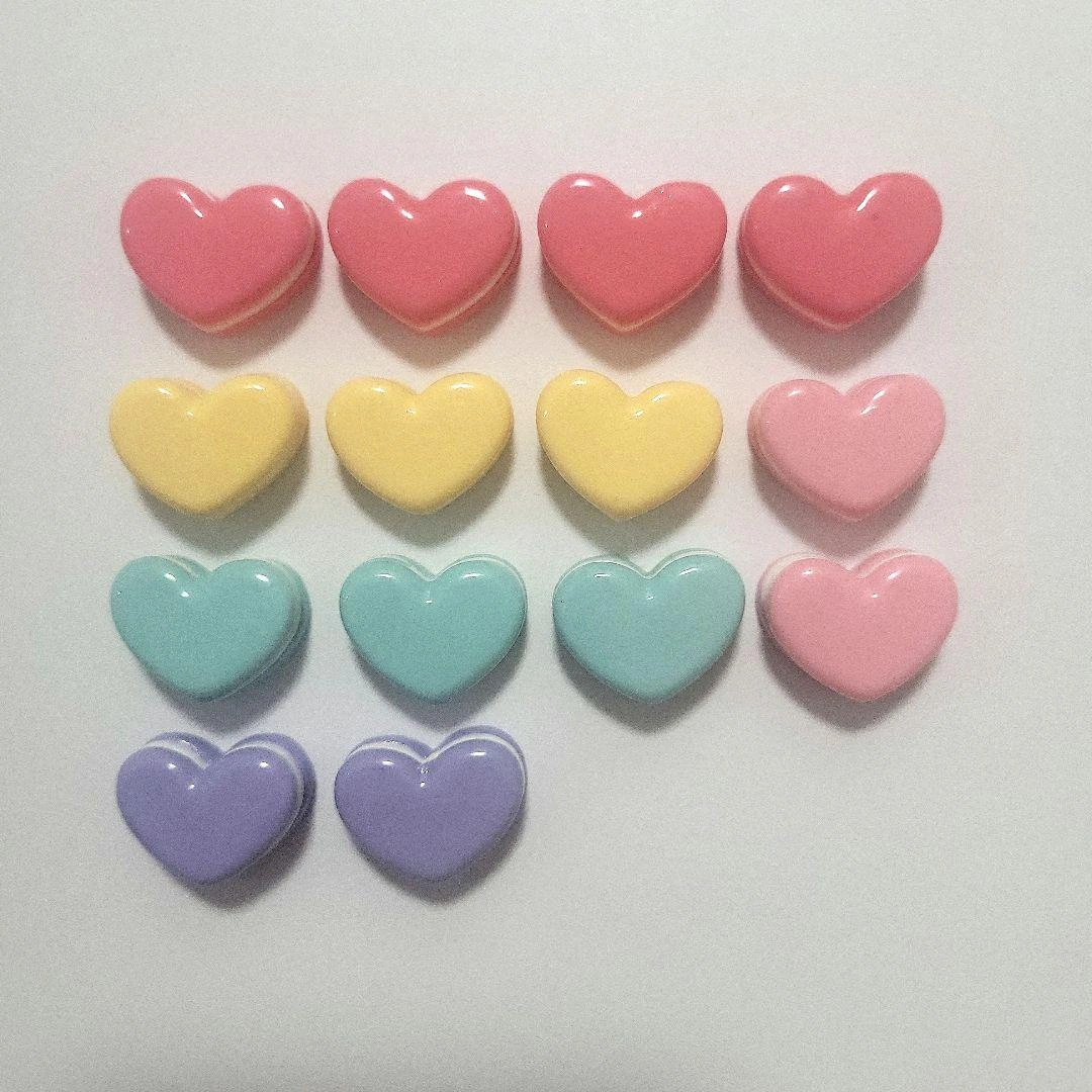 デコパーツ ハート パステルカラー まとめ売り ハンドメイド 素材 B級