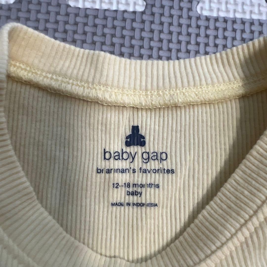 babyGap フリル袖 リブTシャツ イエロー 12-18monthsの写真3枚目