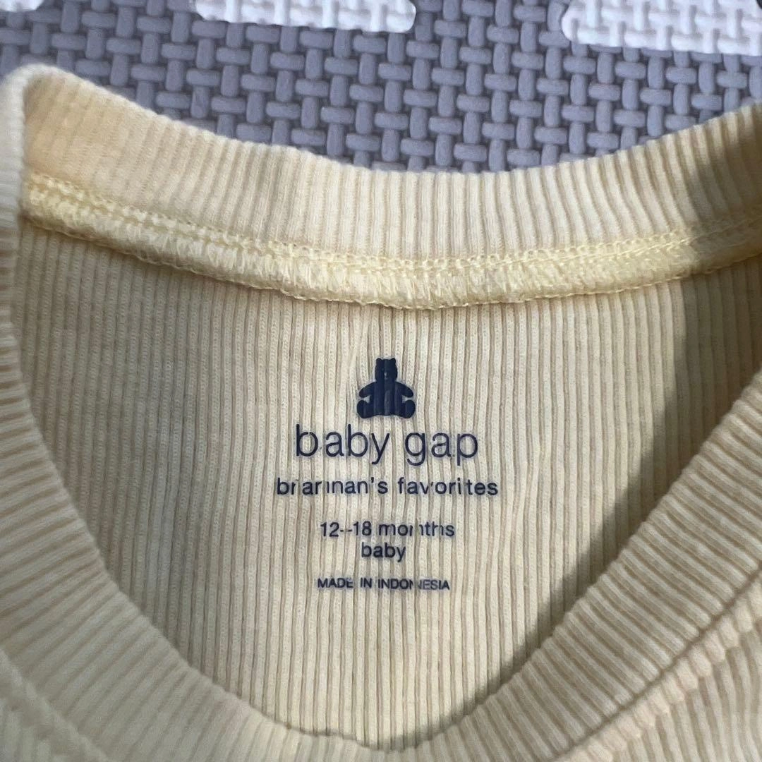 babyGap フリル袖 リブTシャツ イエロー 12-18monthsの写真3枚目