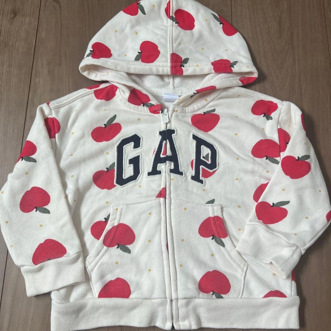 babyGap りんご柄 ジップアップパーカー 18-24monthsの写真2枚目