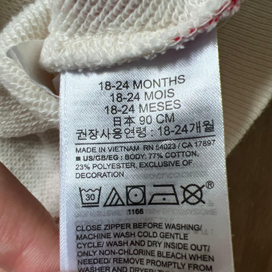 babyGap りんご柄 ジップアップパーカー 18-24monthsの写真4枚目