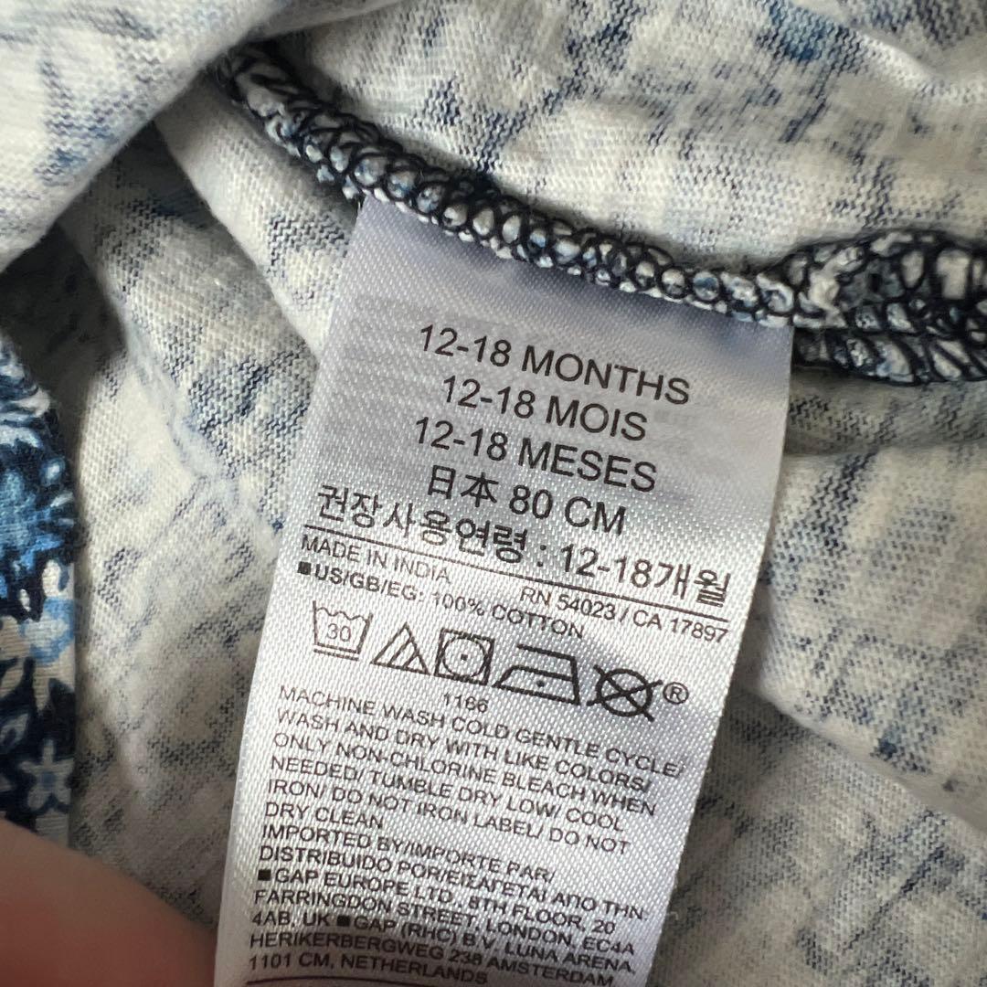 baby GAP 花柄 フリル 半袖 トップス 80cmの写真3枚目
