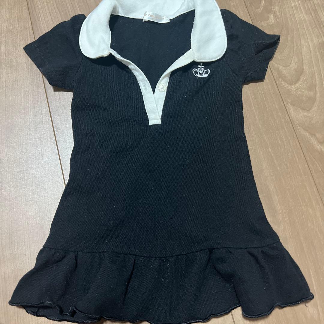 le zoo petit 半袖ワンピース ブラック 90cm