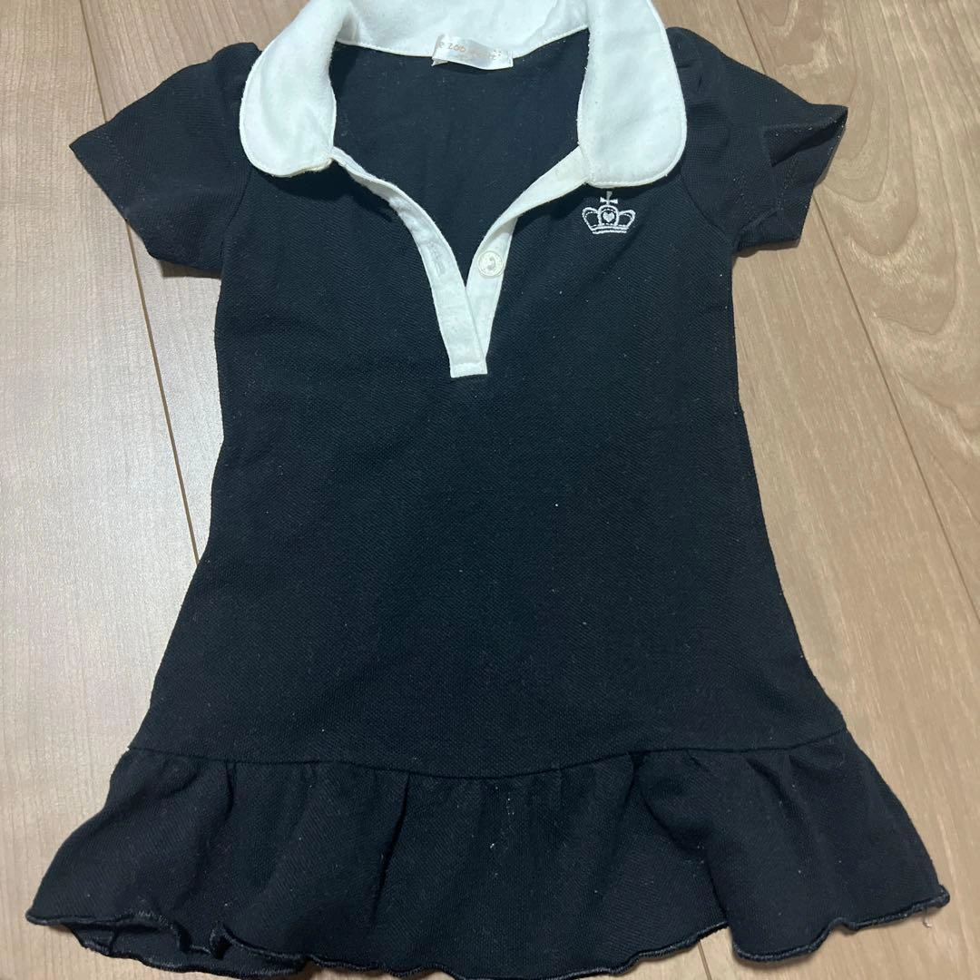 le zoo petit 半袖ワンピース ブラック 90cm