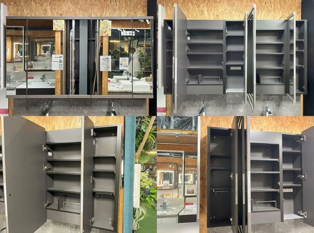 モデルルーム展示品 洗面所ミラー収納 五面鏡 新古品の写真3枚目