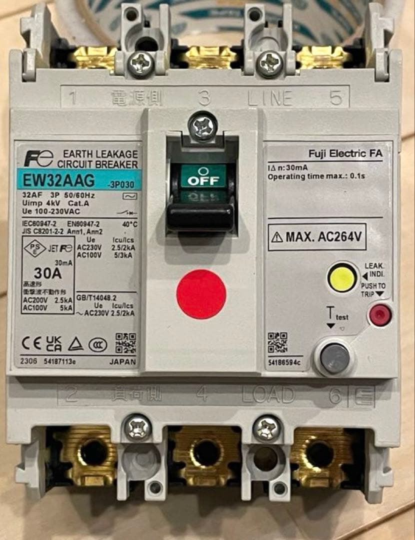 ☆富士電機 漏電遮断器 BW32AAG 3P 30A 3個☆の写真3枚目