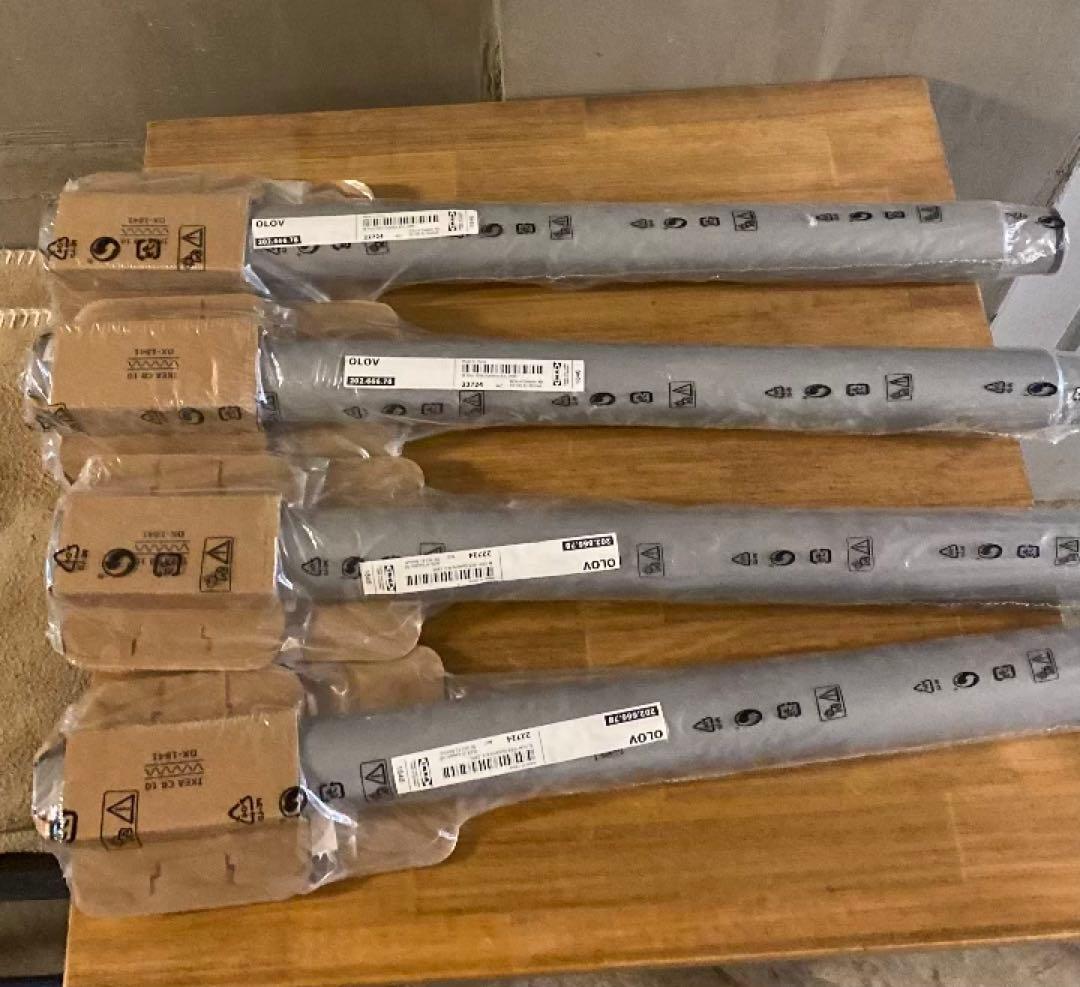 IKEA OLOV テーブル脚部品 4本　グレー　廃番　（自宅保管品） ①