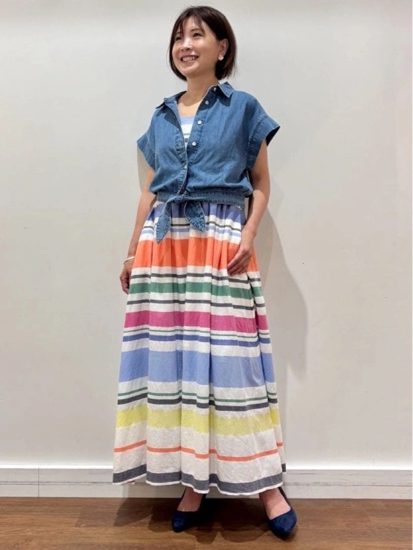 GAP ストライプ マキシワンピース コットン XXSの写真6枚目