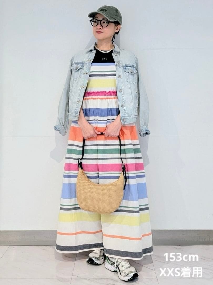 GAP ストライプ マキシワンピース コットン XXSの写真7枚目