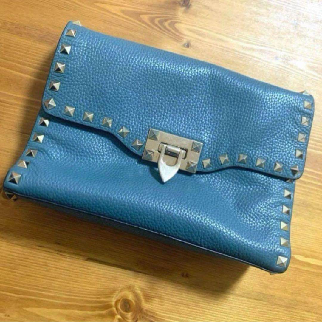 【正規品】VALENTINO GARAVANI ブルー スタッズ ショルダーの写真4枚目