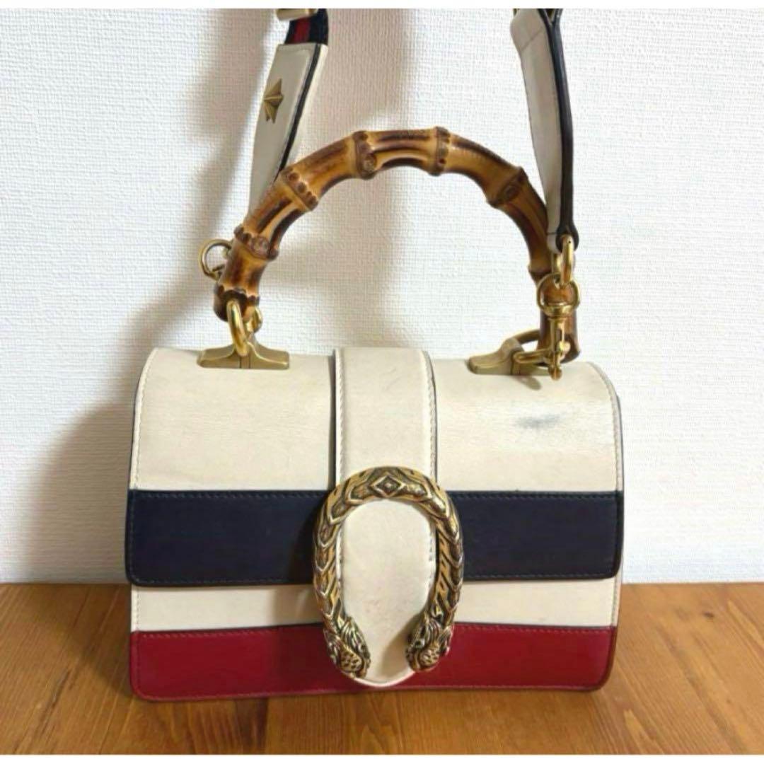 GUCCI ディオニュソス バンブー 2way ハンドバッグ トリコロールの写真5枚目