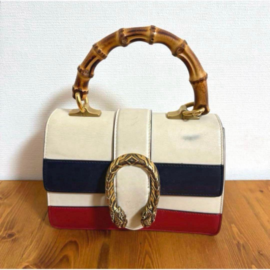 GUCCI ディオニュソス バンブー 2way ハンドバッグ トリコロールの写真6枚目