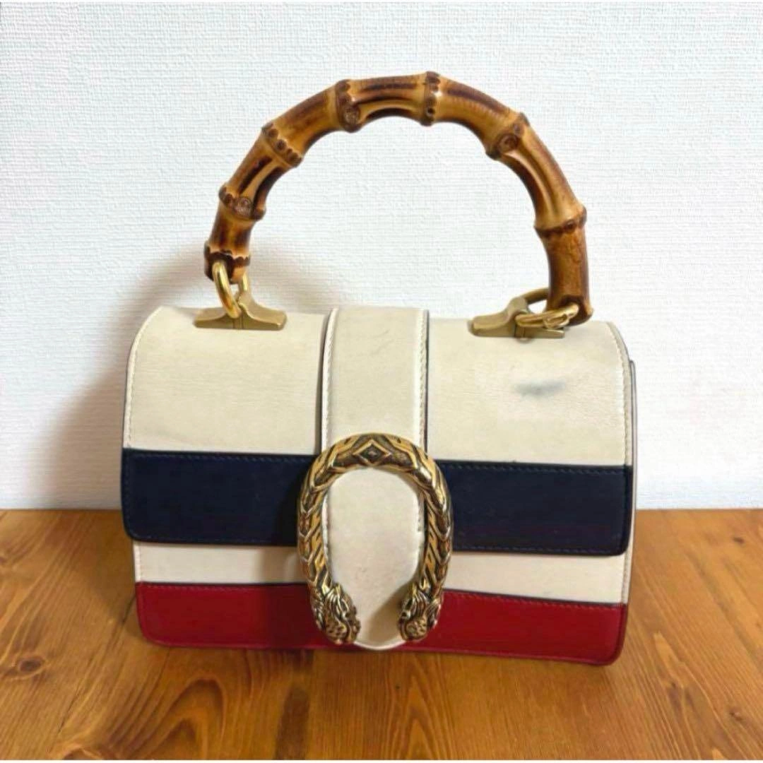 GUCCI ディオニュソス バンブー 2way ハンドバッグ トリコロールの写真6枚目