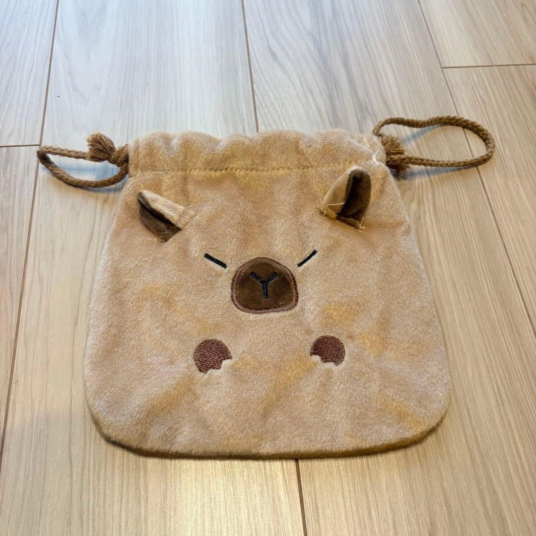 カピバラ ぬいぐるみ もこもこ リュックサック × きんちゃく袋 セット 韓国の写真7枚目