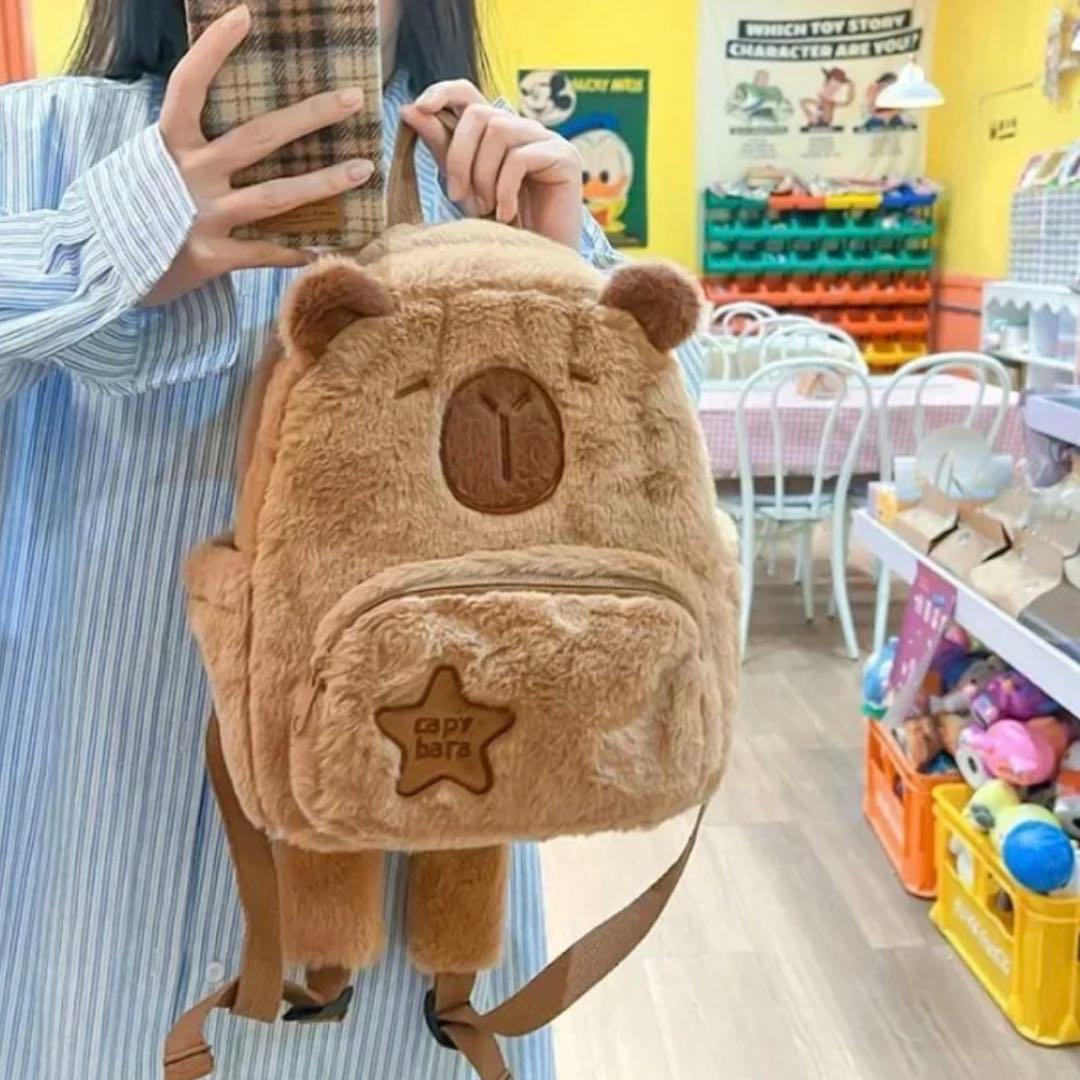 カピバラ ぬいぐるみ もこもこ リュックサック × きんちゃく袋 セット 韓国の写真9枚目