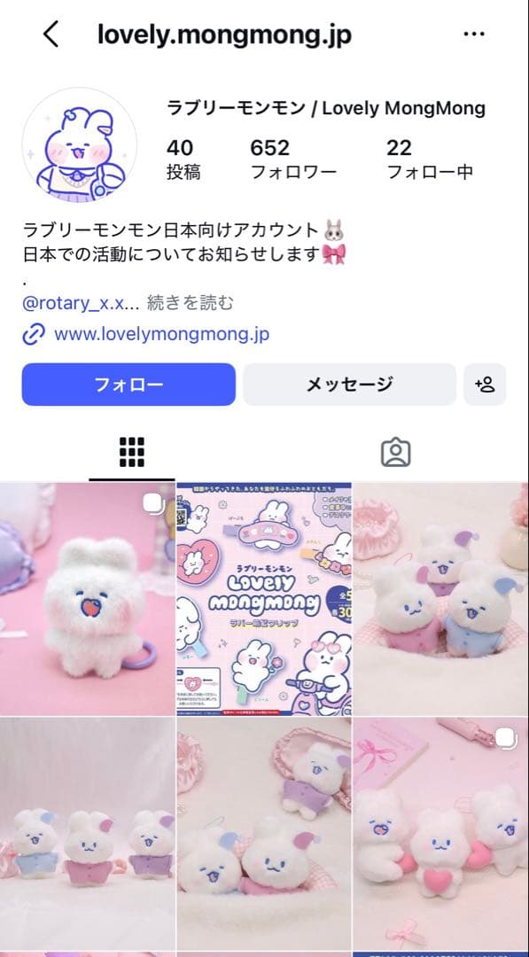 Lovely MongMong『BIGぬいぐるみ』うさぎ 韓国の写真2枚目