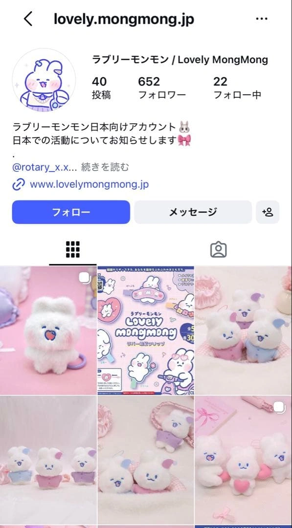 Lovely MongMong『BIGぬいぐるみ』うさぎ 韓国の写真2枚目