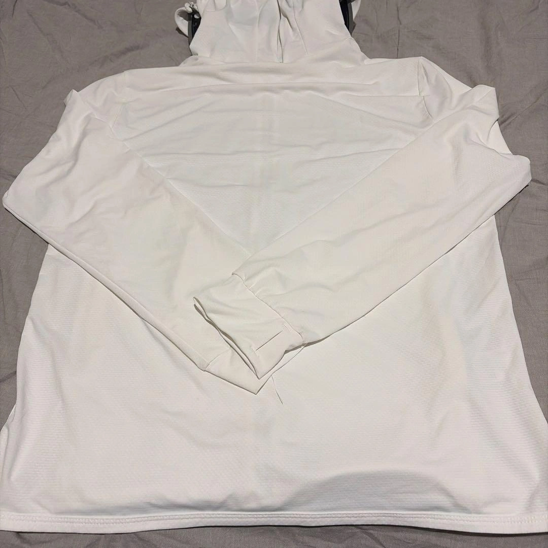 美品 UVカット マスク パーカーサンバイザー付き ホワイト白の写真4枚目