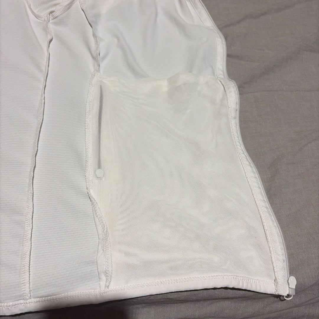 美品　UVカット マスク パーカーサンバイザー付き　ホワイト白の写真8枚目