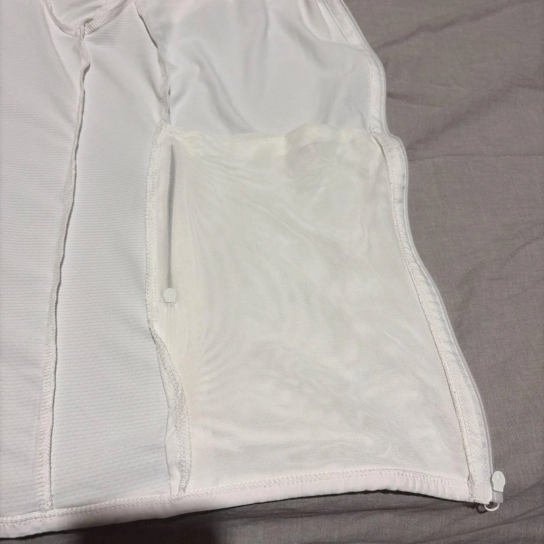 美品 UVカット マスク パーカーサンバイザー付き ホワイト白の写真8枚目