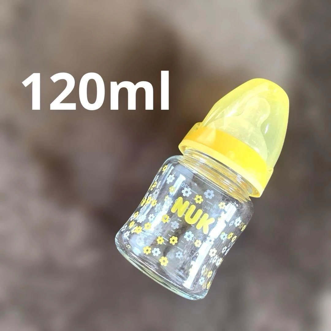 NUK ガラス哺乳瓶 120mL 花柄