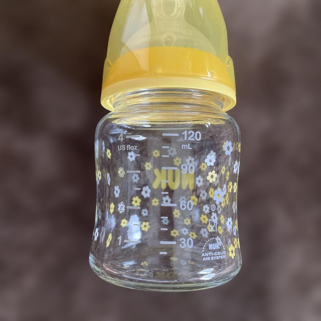 NUK ガラス哺乳瓶 120mL 花柄の写真2枚目