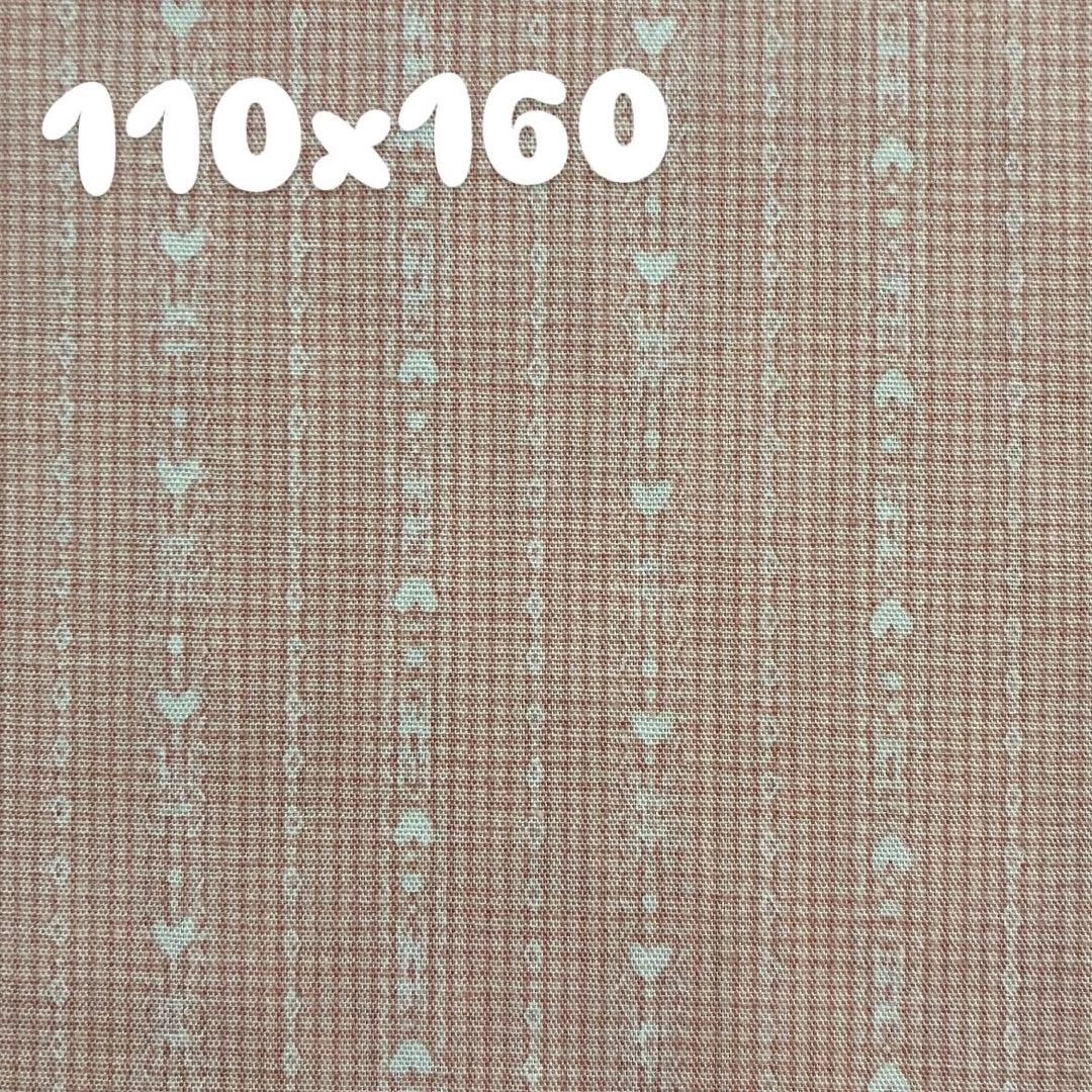 ナチュラルな幾何学模様のピンクの生地 110x160 ハンドメイド