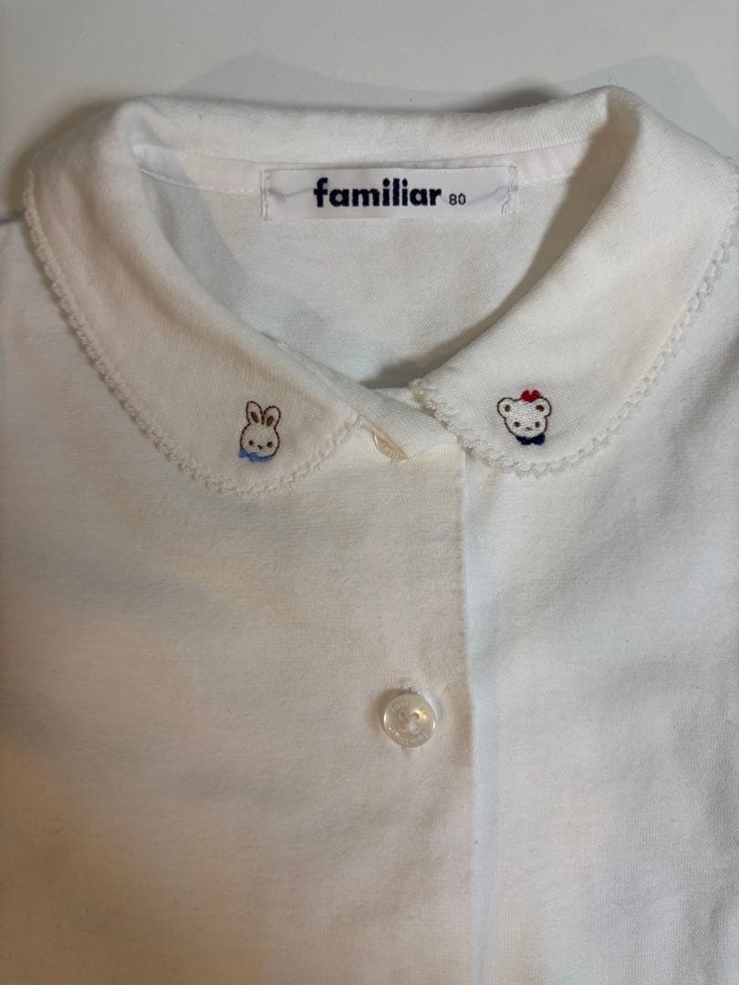 【familiar】クマ刺繍ブラウス 80cm(超美品)の写真2枚目