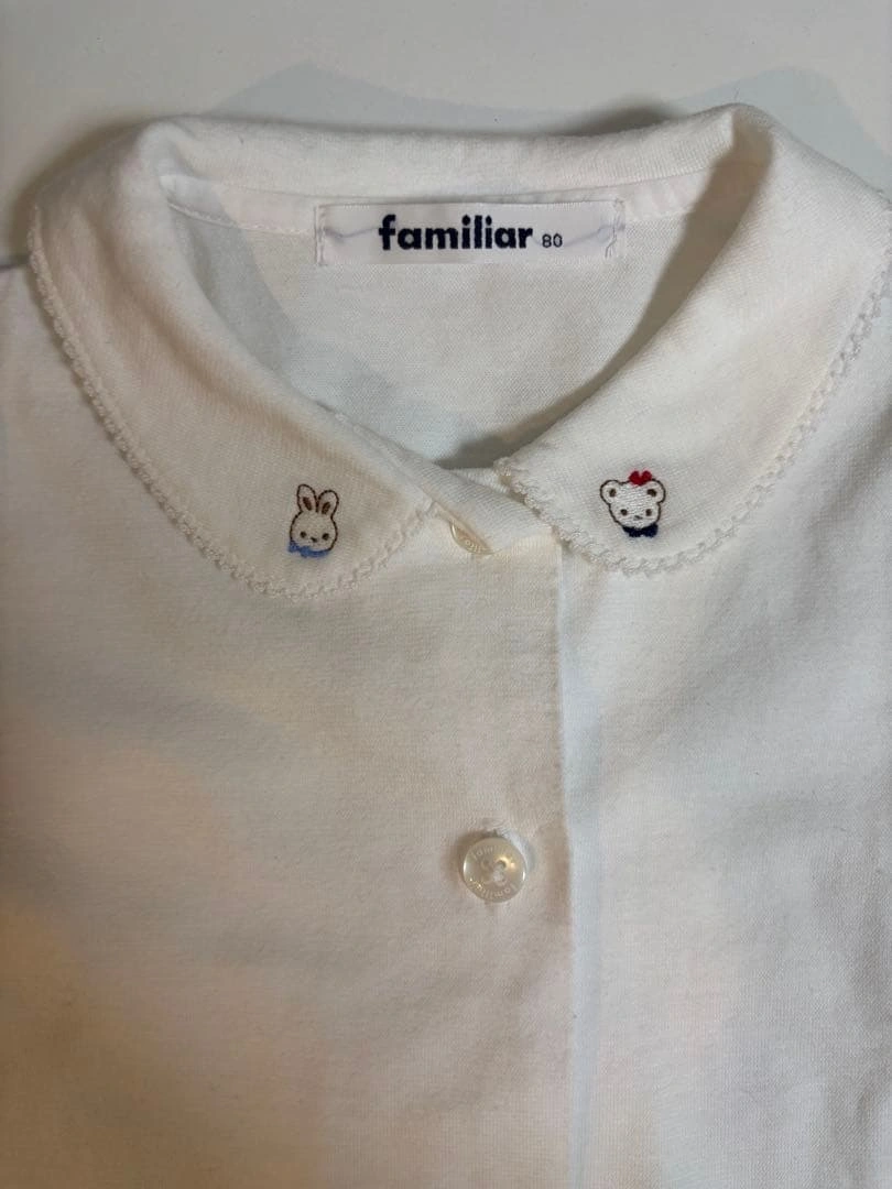 【familiar】クマ刺繍ブラウス 80cm(超美品)の写真2枚目