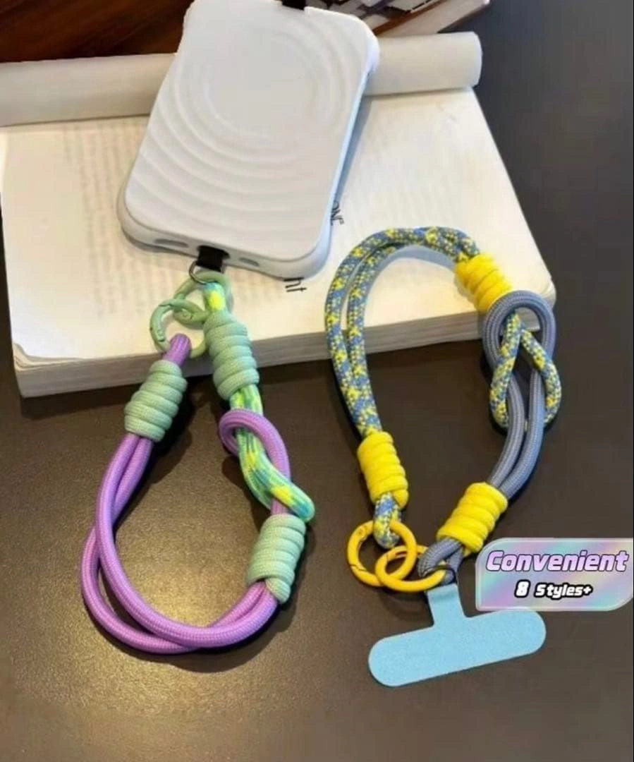 【新品・未使用】スマホ用 ロープストラップ 紫 緑