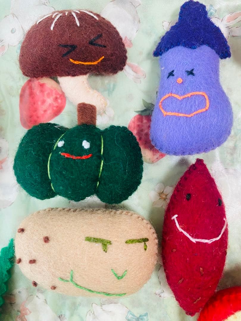 未使用＊ハンドメイド フェルト カラフル おままごと 野菜・果物 21種 セットの写真5枚目