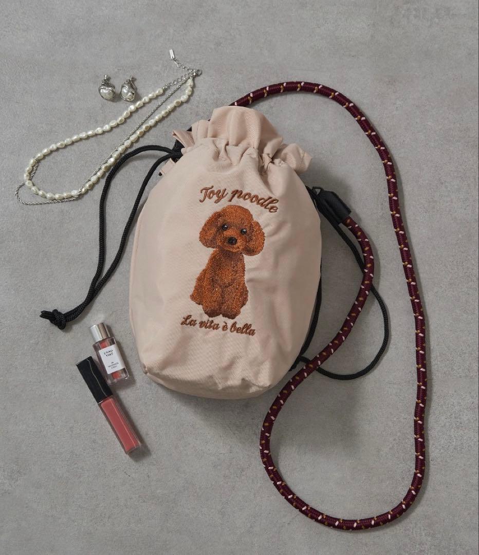 【美品】SOBIA アニマル刺繍コードショルダーバッグ トイプードルの写真10枚目