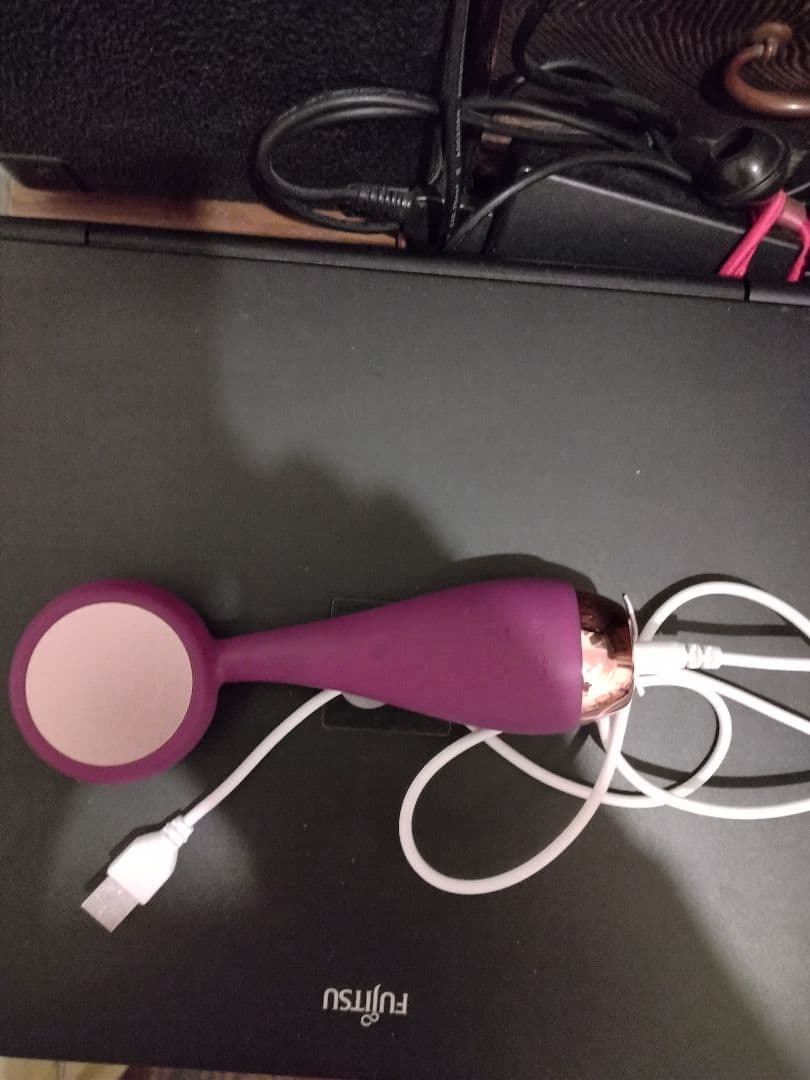 パープル 美顔器 本体 充電ケーブル付きの写真2枚目