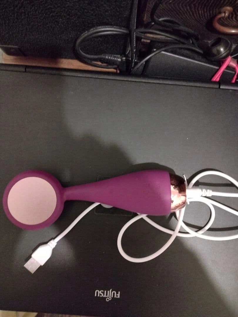 パープル 美顔器 本体 充電ケーブル付きの写真2枚目