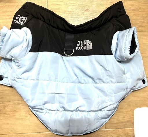 未使用 ペット服 ダウンジャケット 中綿コート ドッグウェア ブルー 水色の写真2枚目