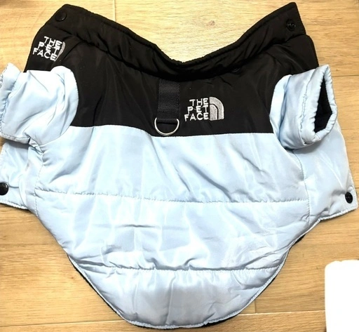未使用 ペット服 ダウンジャケット 中綿コート ドッグウェア ブルー 水色の写真2枚目