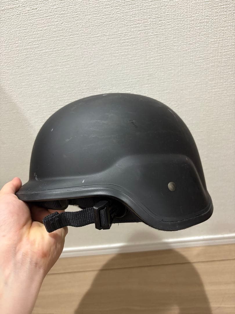 【サバゲー】ジャーマンヘルメット マットブラック L/XL フリッツ バイクの写真3枚目