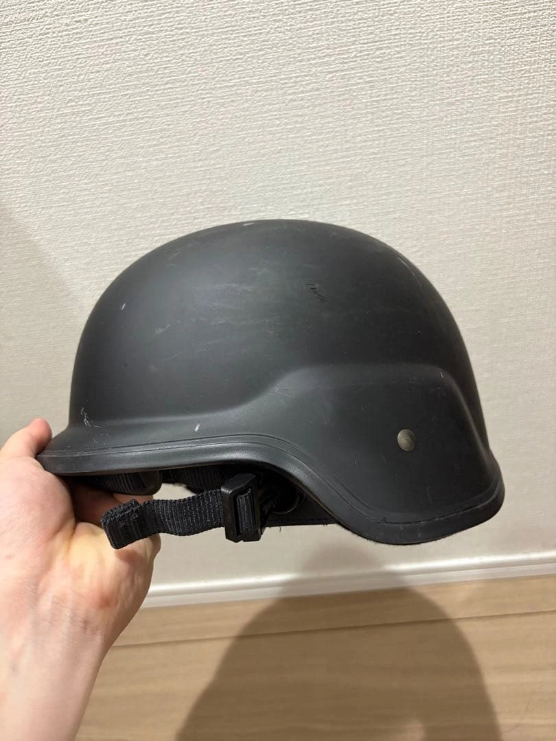 【サバゲー】ジャーマンヘルメット マットブラック L/XL フリッツ バイクの写真3枚目