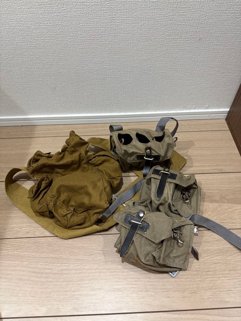 【実物・当時物】旧ソ連軍/東欧軍 キャンバス装備 4点セット 手榴弾ポーチ 冷戦