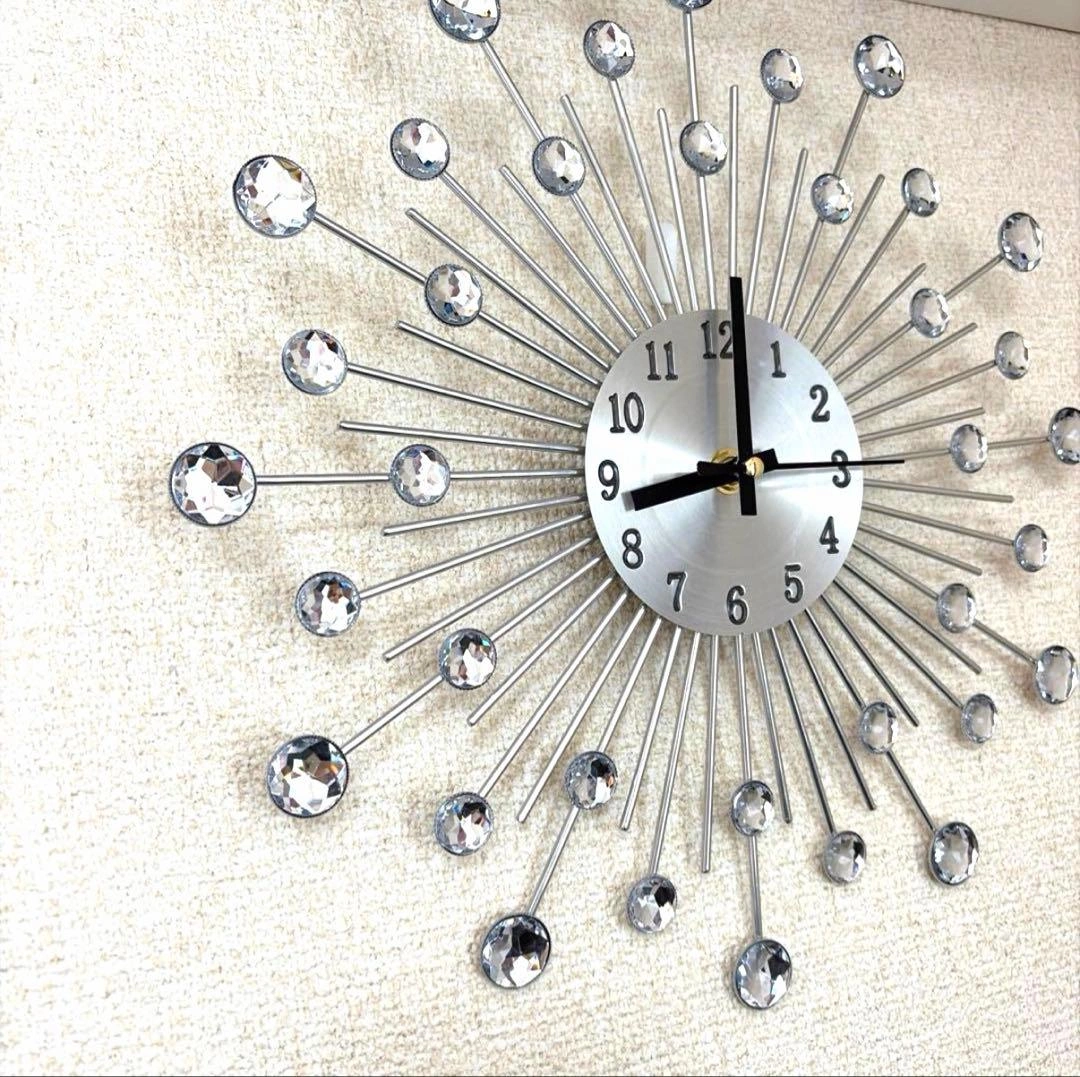 ♡美品‼️♡ 壁掛け時計 ビジュー スワロの写真3枚目