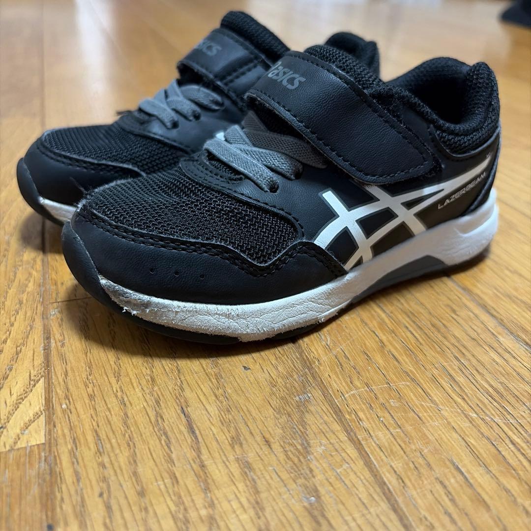 asics LAZERBEAM キッズスニーカー 黒 ベルクロ 16cmの写真6枚目