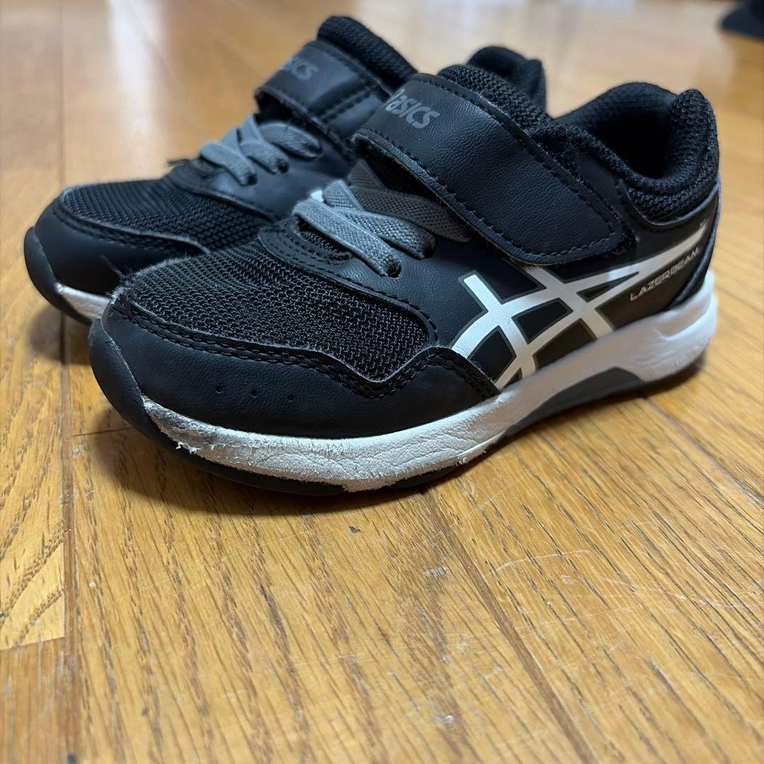 asics LAZERBEAM キッズスニーカー 黒 ベルクロ 16cmの写真6枚目