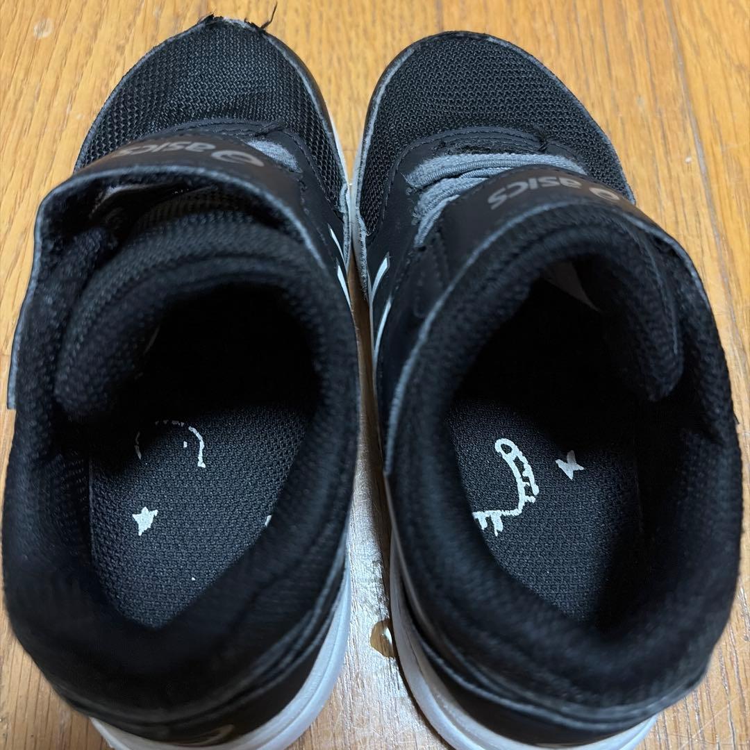 asics LAZERBEAM キッズスニーカー 黒 ベルクロ 16cmの写真9枚目